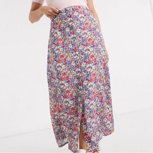 ASOS Floral Button up Maxi Skirt